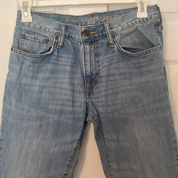 Old Navy Men's Famous Bootcut Blue Jeans EUC Size 31 x 32 Zip Fly Lighter Wash - Picture 2 of 7